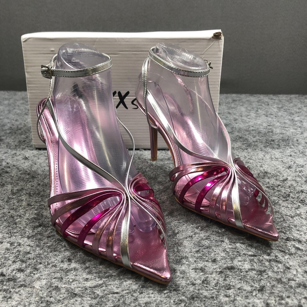 MiXX Shuz Gerrica Sandals Womens Size 11 Pink Strappy Ankle Strap Dress Heels